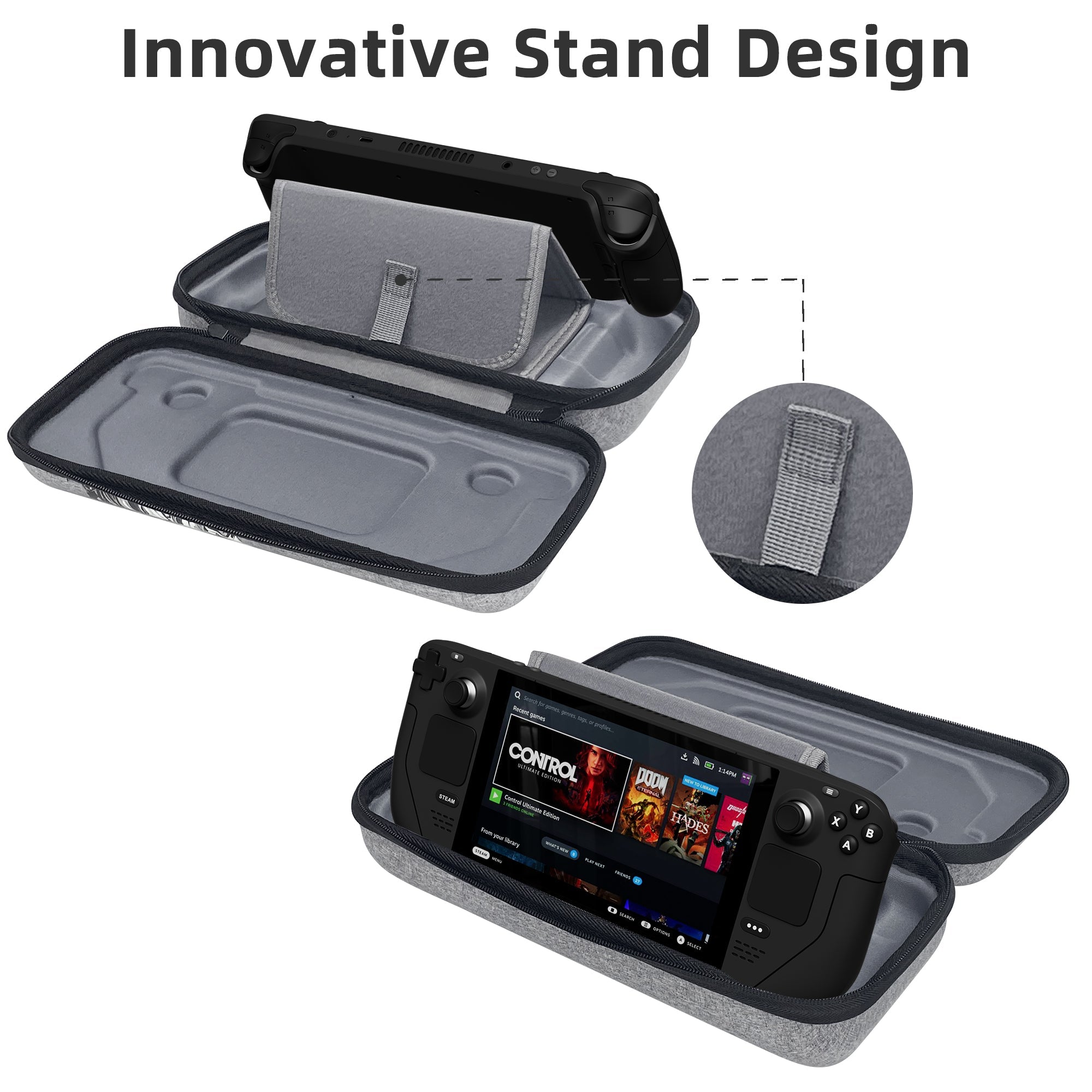 Mytrix Zero-Kirin Steam Deck Protective Travel Carrying Case, Portable Hard Shell Pouch for Steam Deck Console & Accessories Mytrix Zero-Kirin Steam Deck Protective Travel Carrying Case, Portable Hard Shell Pouch for Steam Deck Console & Accessories